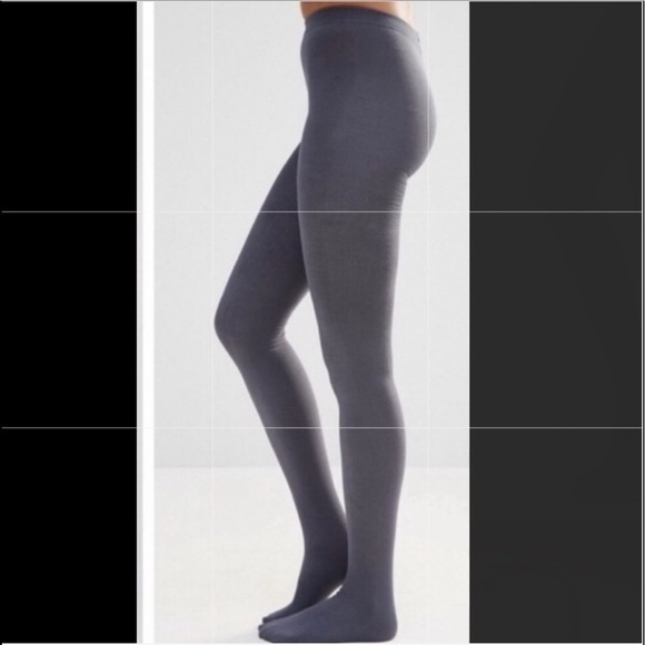 Plush Full Foot Tights Grey Size Large - Picture 1 of 10